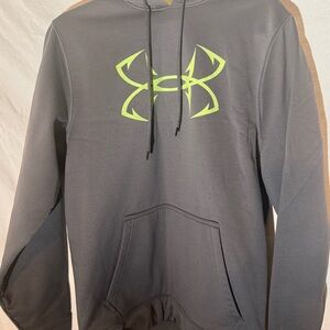 Under Armour Charcoal Hoodie with Lime Logo